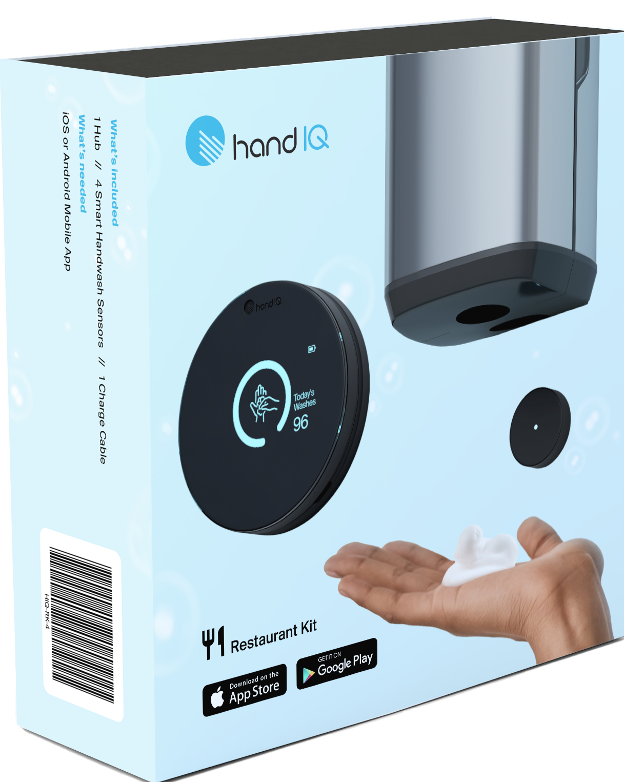 Hand IQ Area Kit - 4 Smart Handwash Sensors, 1 Hub and charger